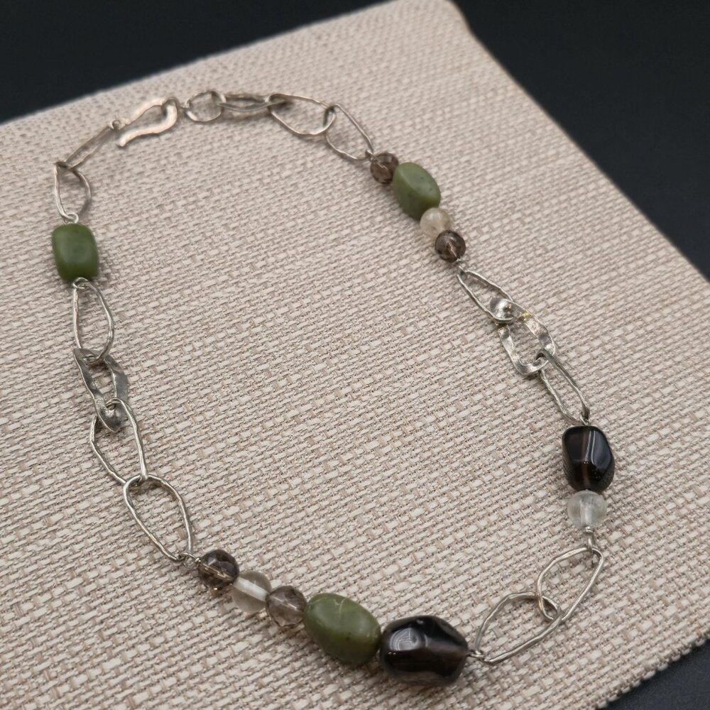 18 Inch Sterling Silver Retired Silpada Various Stones Necklace B947 - Picture 2 of 8